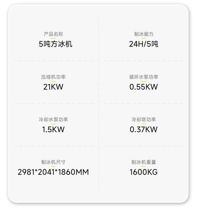 5噸方冰機(jī)的參數(shù)